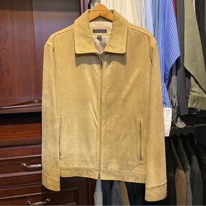 Vintage Banana Republic Men's Suede Leather Jacket Sz L Brown Western Preppy Y2K